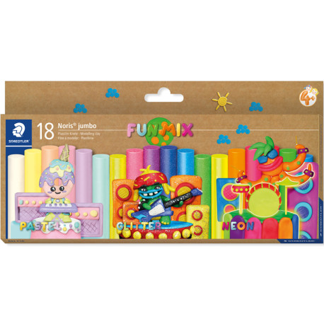 Plasticine Clay Noris® Jumbo 18x16.6g, Staedtler