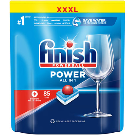 Tabletes trauku mazgāšanas mašīnām Finish Power All in 1 85gab., Reckitt Benckiser