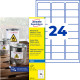 Weatherproof film labels 63.5x33.9mm, Inkjet, permanent