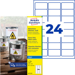 Weatherproof film labels 63.5x33.9mm, Inkjet, permanent