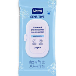 Universal Pre-moistened Cleaning Wipes Sensitive 30pcs., Mayeri