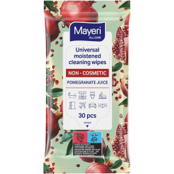 Universal Pre-moistened Cleaning Wipes Pomegranate Juice 30pcs., Mayeri