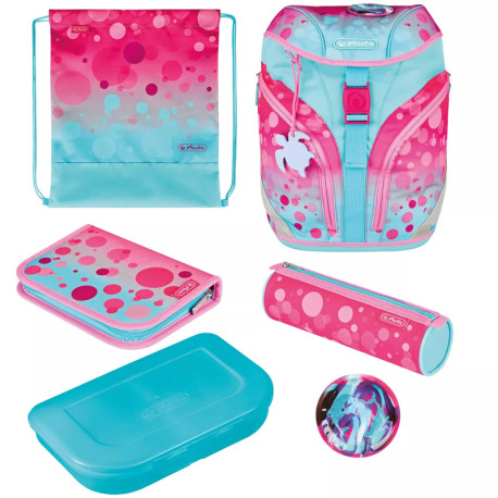 Mugursoma ar piederumiem GREENLine Pink Bubbles, Herlitz