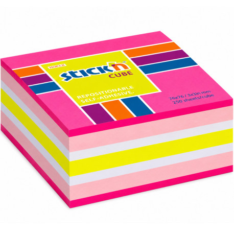 Līmlapiņu kubs Stick'n Neon 51x51mm 250lp. rozā, BNT Scandinavia