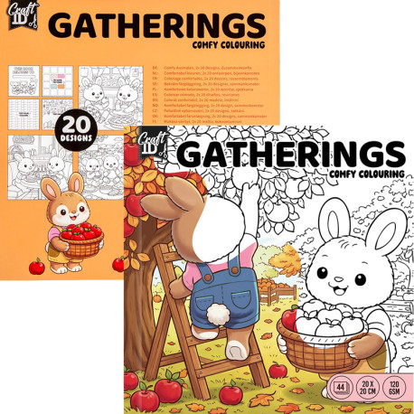 Krāsojamā grāmata Gatherings 20x20cm  20x2 zīmējumi 120g/m², CCG