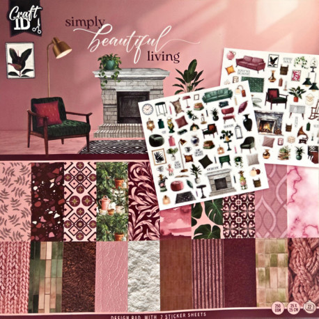 Dizaina papīrs Simply Beaytiful Living 25x25cm 250g/m² 22lp., CCG