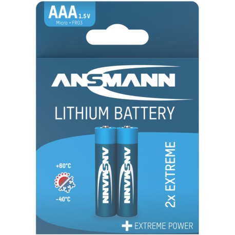 Baterijas Extreme Lithium AAA 1.5V 2gab., Ansmann