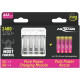 Pure Power Set 4× AAA / HR03 battery packs and charging module