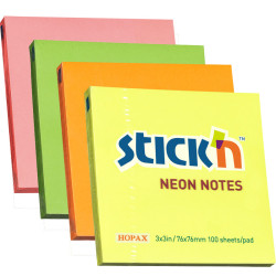 Līmlapiņas Stick'n Neon 76x76mm 100lp., BNT Scandinavia