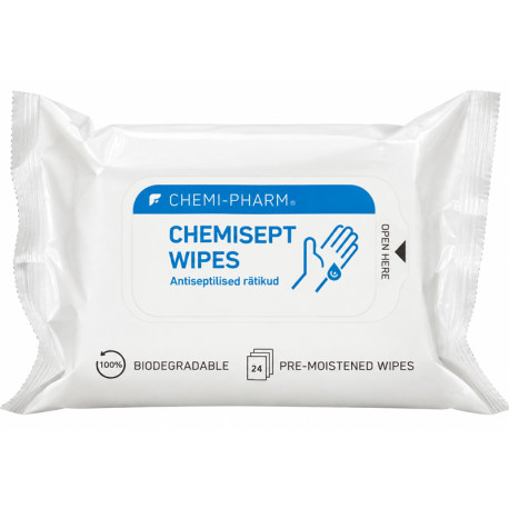 Mitrās salvetes roku dezinfekcijai Chemisept 24gab., Chemi-pharma