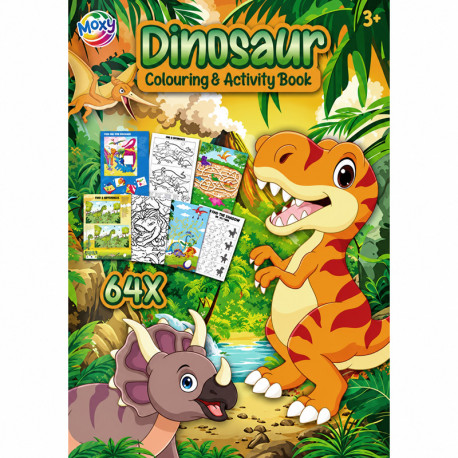 Krāsošanas un vingrinājumu grāmata Dino 64 lapas, Creative Craft Group
