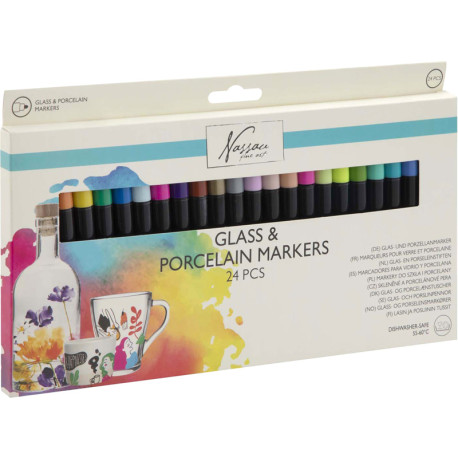 Glass & Porcelain Markers 24pcs., Nassau Fine Art