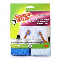 Mikrošķiedras lupatiņu komplekts logu mazgāšanai Scotch Brite, 3M