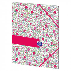 Kartona mape ar gumijām Floral A4, Oxford