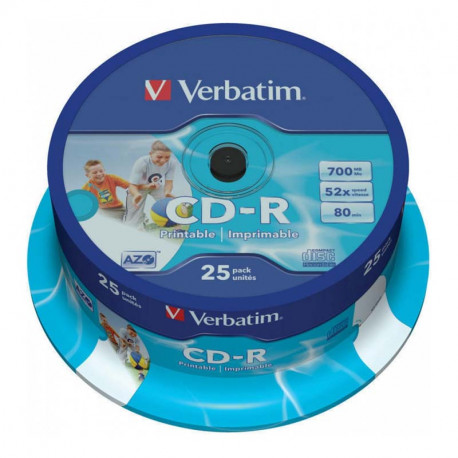 CD-R matrice 80 min/700 Mb 52x CakeBox Printable 10 gab., Verbatim
