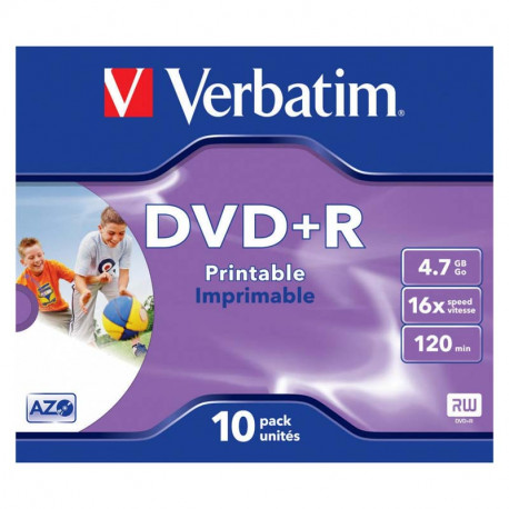 DVD+R matrice 4,7 GB 16x Jewel Case, Verbatim