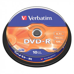 DVD-R matrice 4,7 GB 16x Cakebox 10 gab., Verbatim