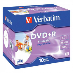 DVD-R matrice 4,7 GB 16x Printable Jewel Case, Verbatim