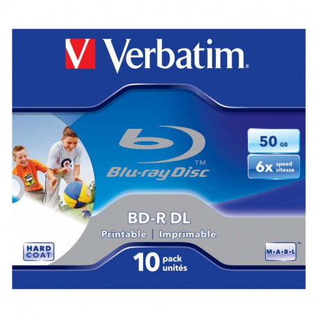 Blu-ray matrice BD-R 50 GB 6x Printable  Jewel Case, Verbatim
