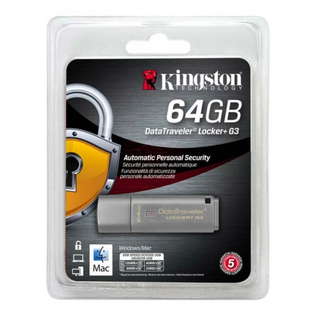 Zibatmiņa 64 GB USB 3.0 DataTraveler Locker+ G3, Kingston