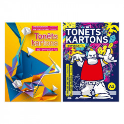 Tonēts kartons A3 8 krāsas divpusējs, ABC Jums