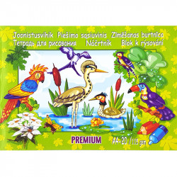 Zīmēšanas papīra bloks A4 120 g/m² 20 lapas, Kreska