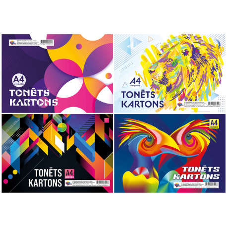 Tonēts kartons A4 vienpusējs 8lp., ABC Jums